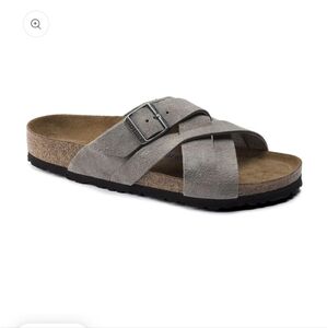 Birkenstock Lugano Soft Footbed Suede Sandals - Gray Women's 8